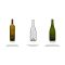 Various types of wine bottles in different colors